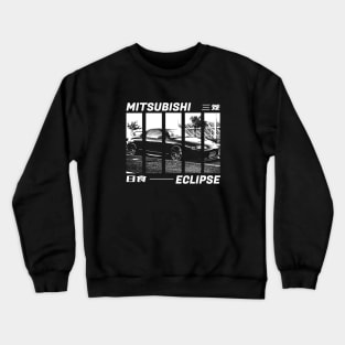 MITSUBISHI ECLIPSE D30 Black 'N White 3 (Black Version) Crewneck Sweatshirt